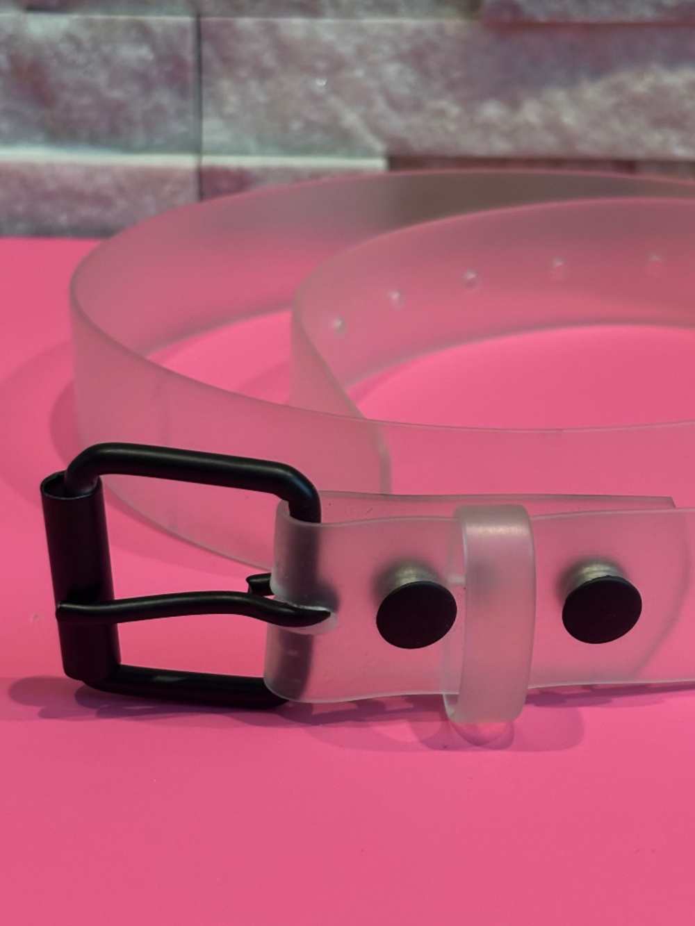 Urban Outfitters Frosted Clear PVC Belt - Unisex